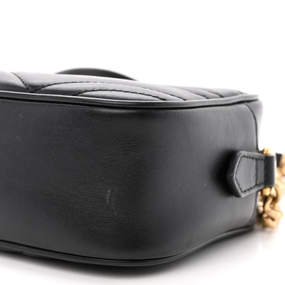 Gucci Calfskin Matelasse Small GG Marmont Chain Shoulder Bag Black 10 of 10