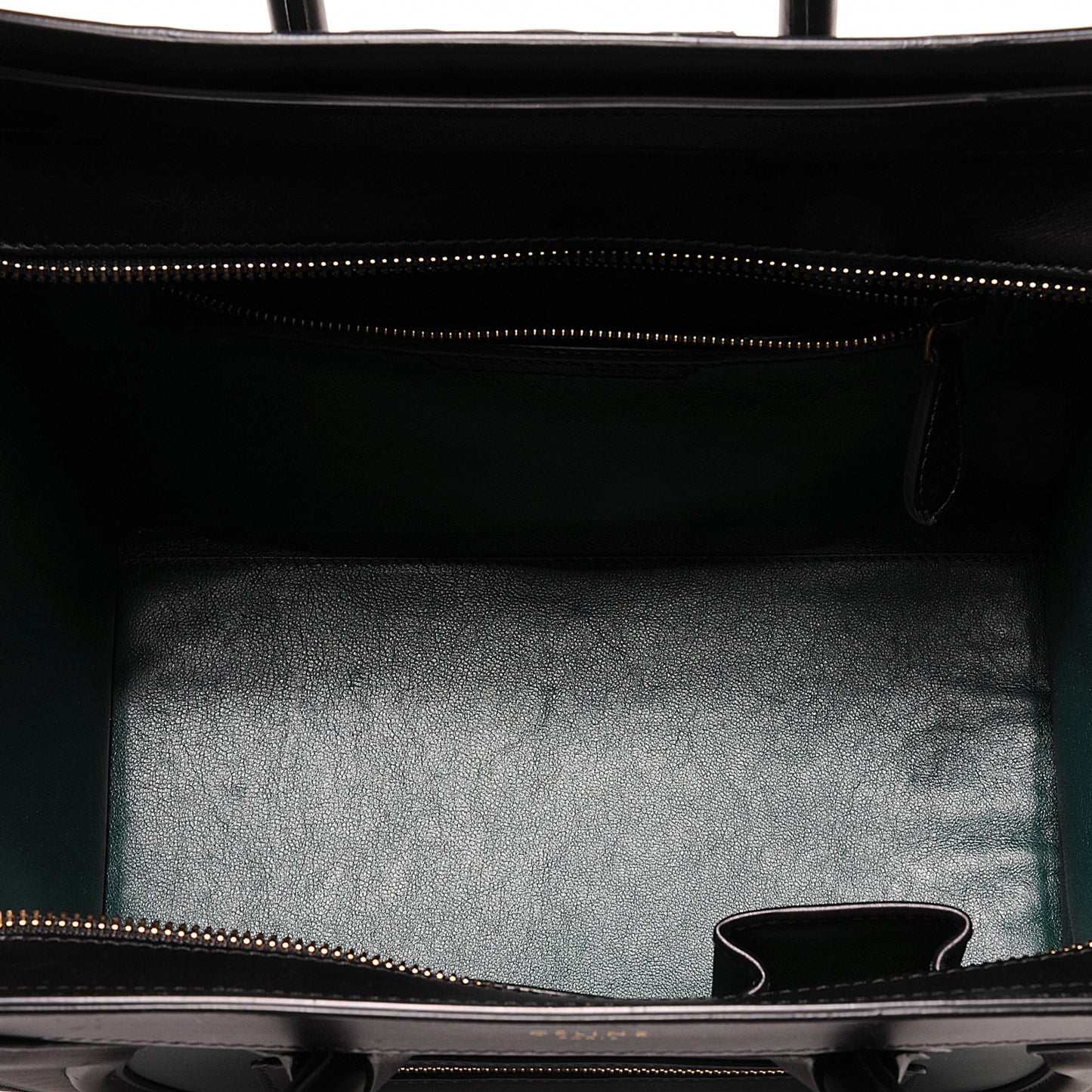 Smooth Calfskin Mini Luggage Bag Bottle Green Black