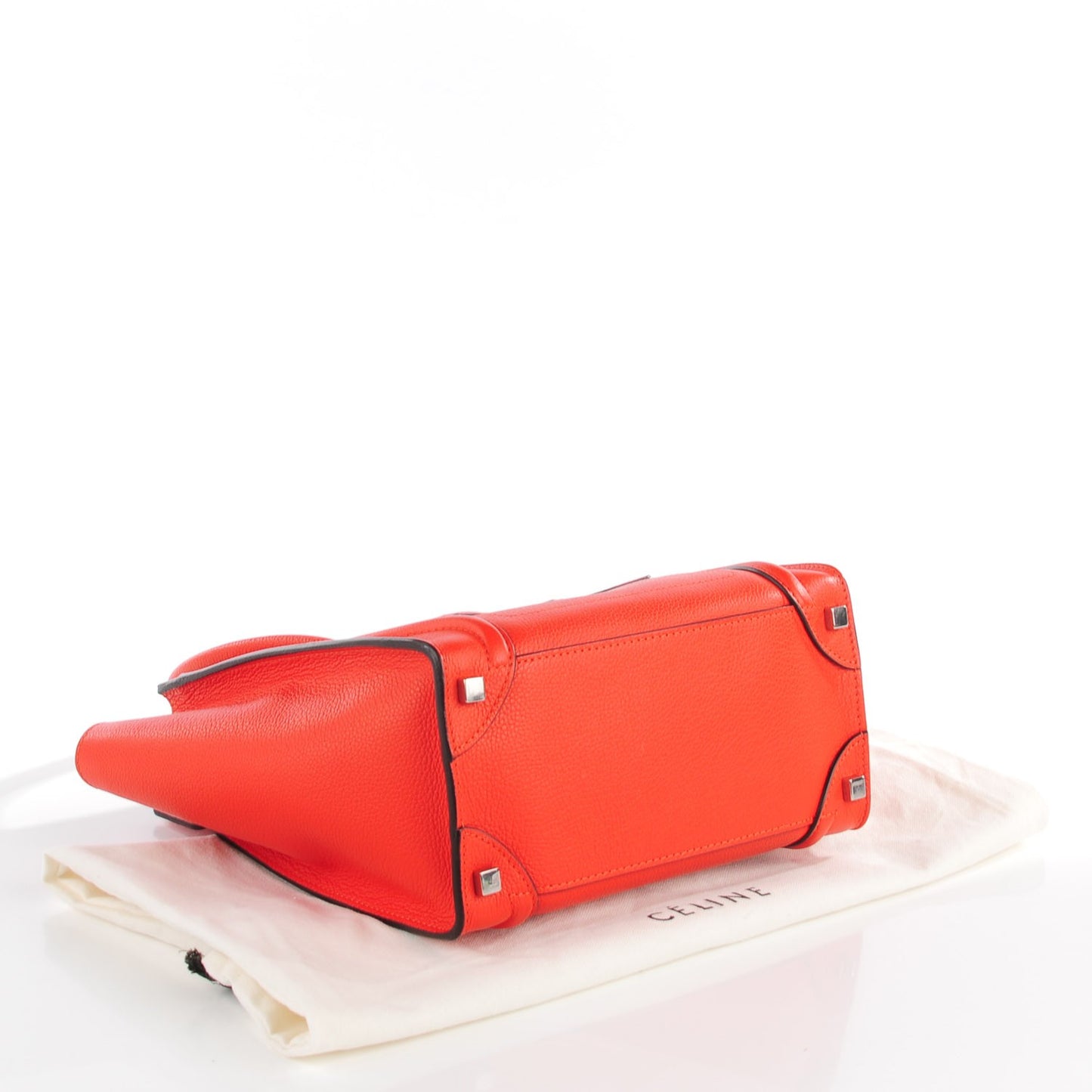 Drummed Calfskin Micro Luggage Vermillion