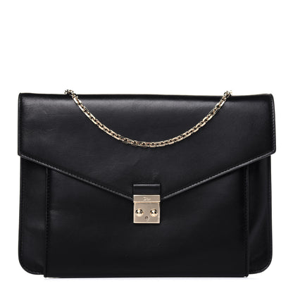 Christian Dior Calfskin Envelope Chain Clutch Black 1 of 12