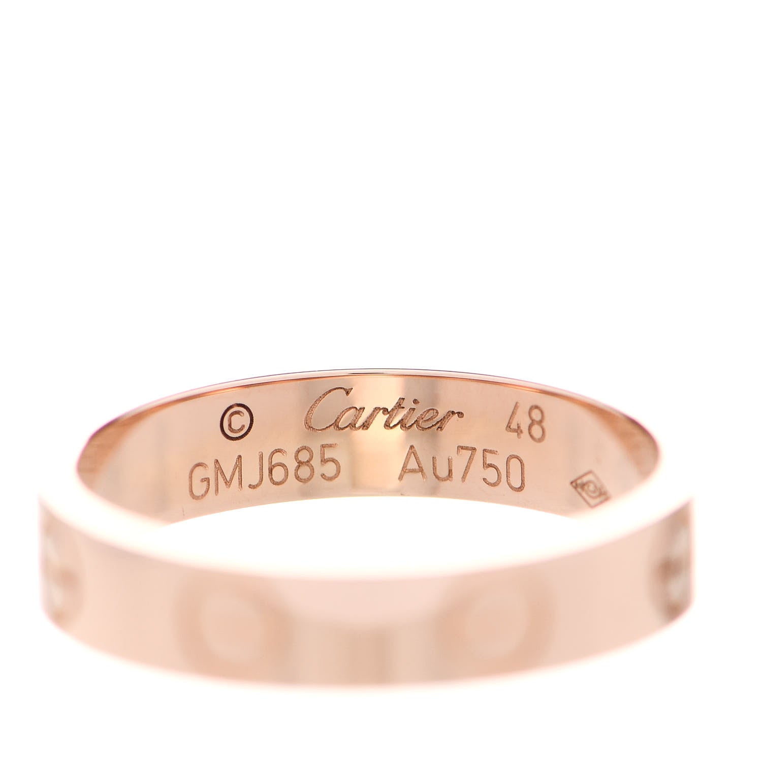 Cartier 18K Pink Gold 3.5mm LOVE Wedding Band Ring 48 4.5 4 of 4