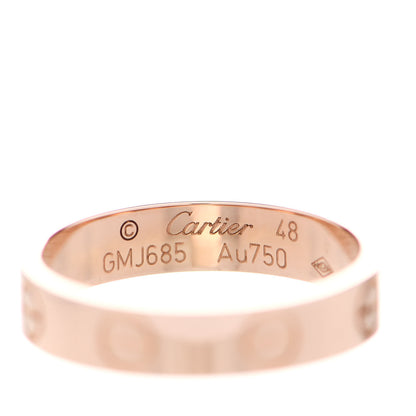 Cartier 18K Pink Gold 3.5mm LOVE Wedding Band Ring 48 4.5 4 of 4