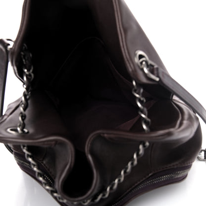 Chanel Lambskin Quilted Drawstring Backpack Brown 4 of 4