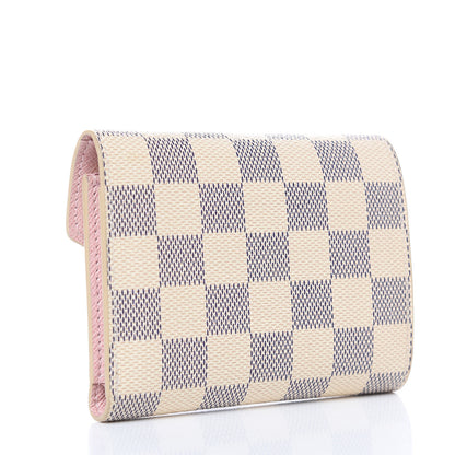 Louis Vuitton Damier Azur Victorine Wallet Rose Ballerine 3 of 12