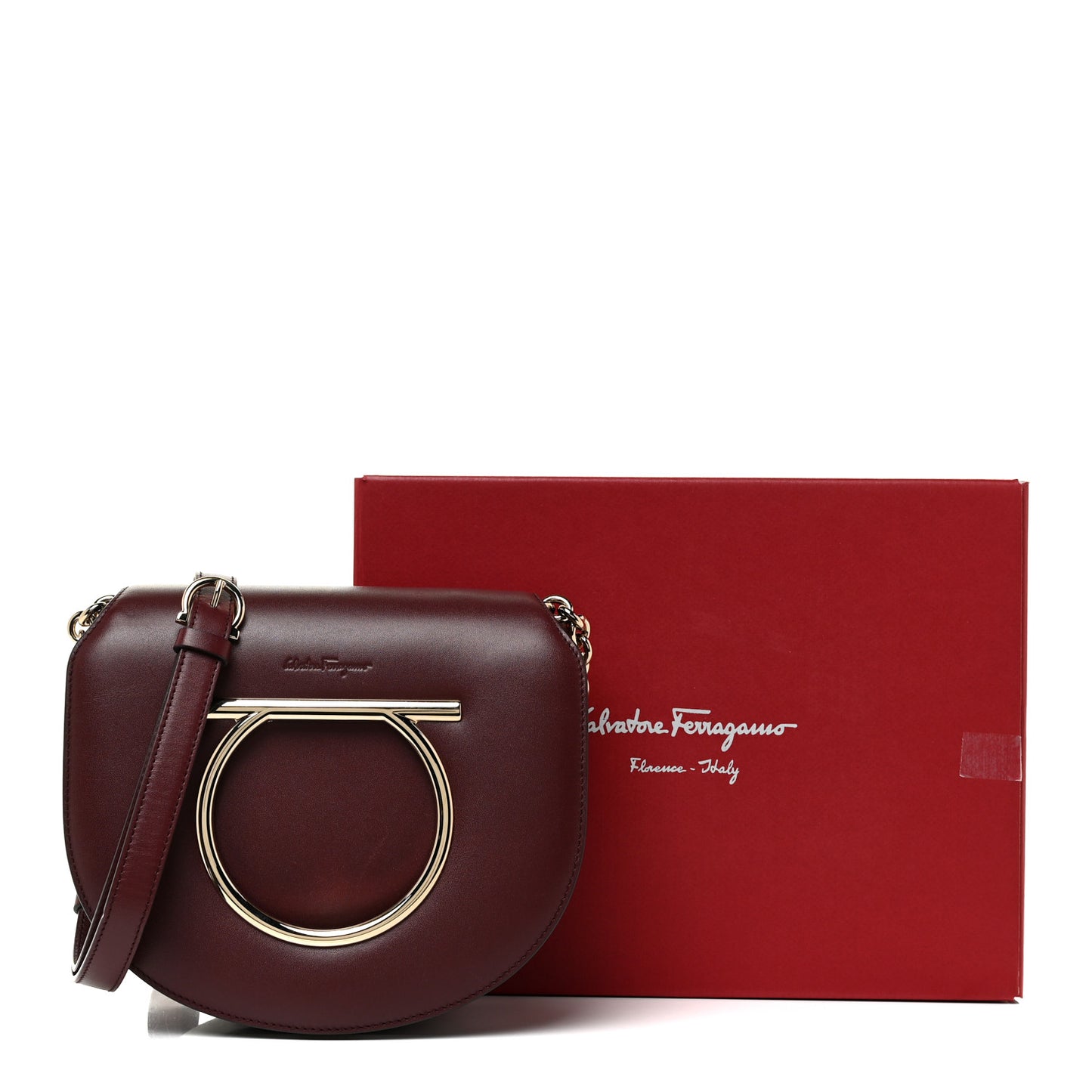Calfskin Small Vela Flap Bag Wine