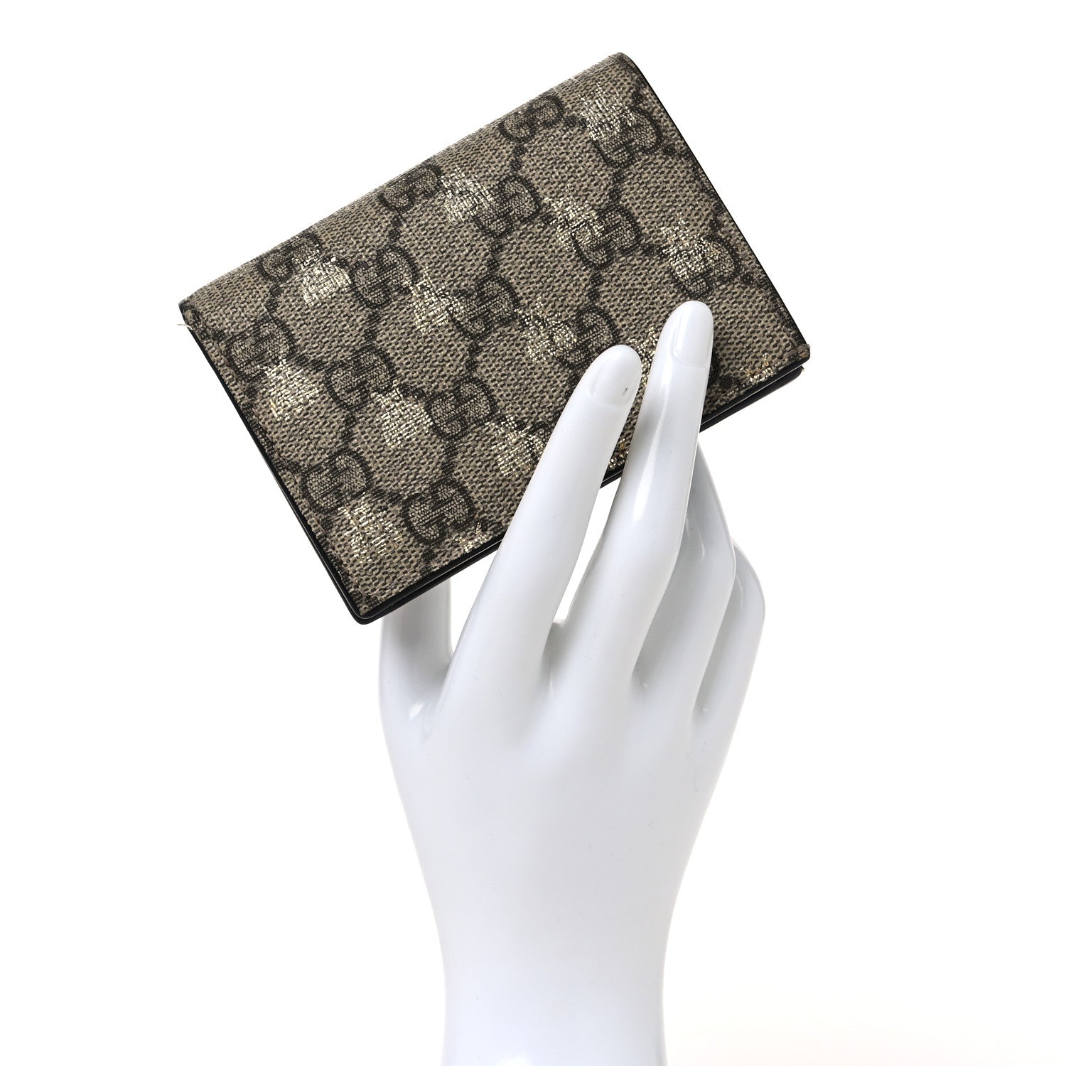 Gucci GG Supreme Monogram Bee Print Card Case 2 of 9