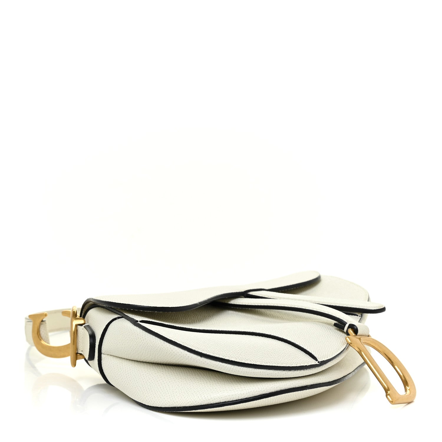 Christian Dior Grained Calfskin Saddle Bag White 4 of 9