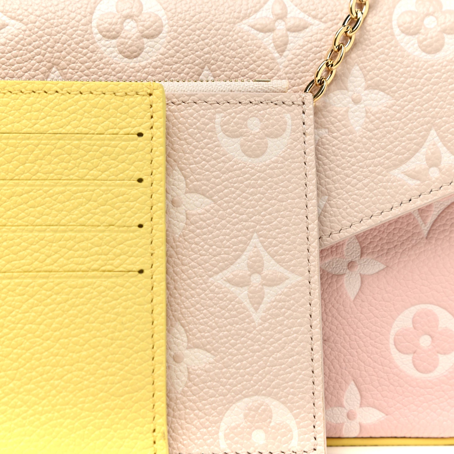 Empreinte Spring in the City Felicie Pochette Chain Wallet Pink Beige Yellow