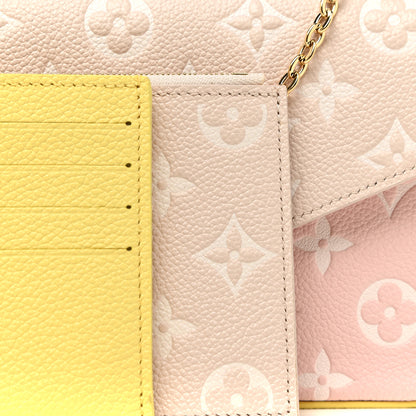 Louis Vuitton Empreinte Spring in the City Felicie Pochette Chain Wallet Pink Beige Yellow 8 of 11