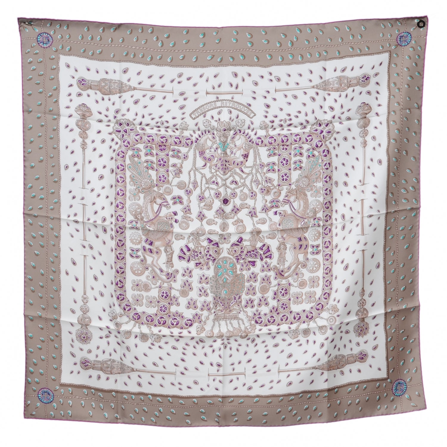 Hermes Silk Tresors Retrouves Scarf 90 2 of 9