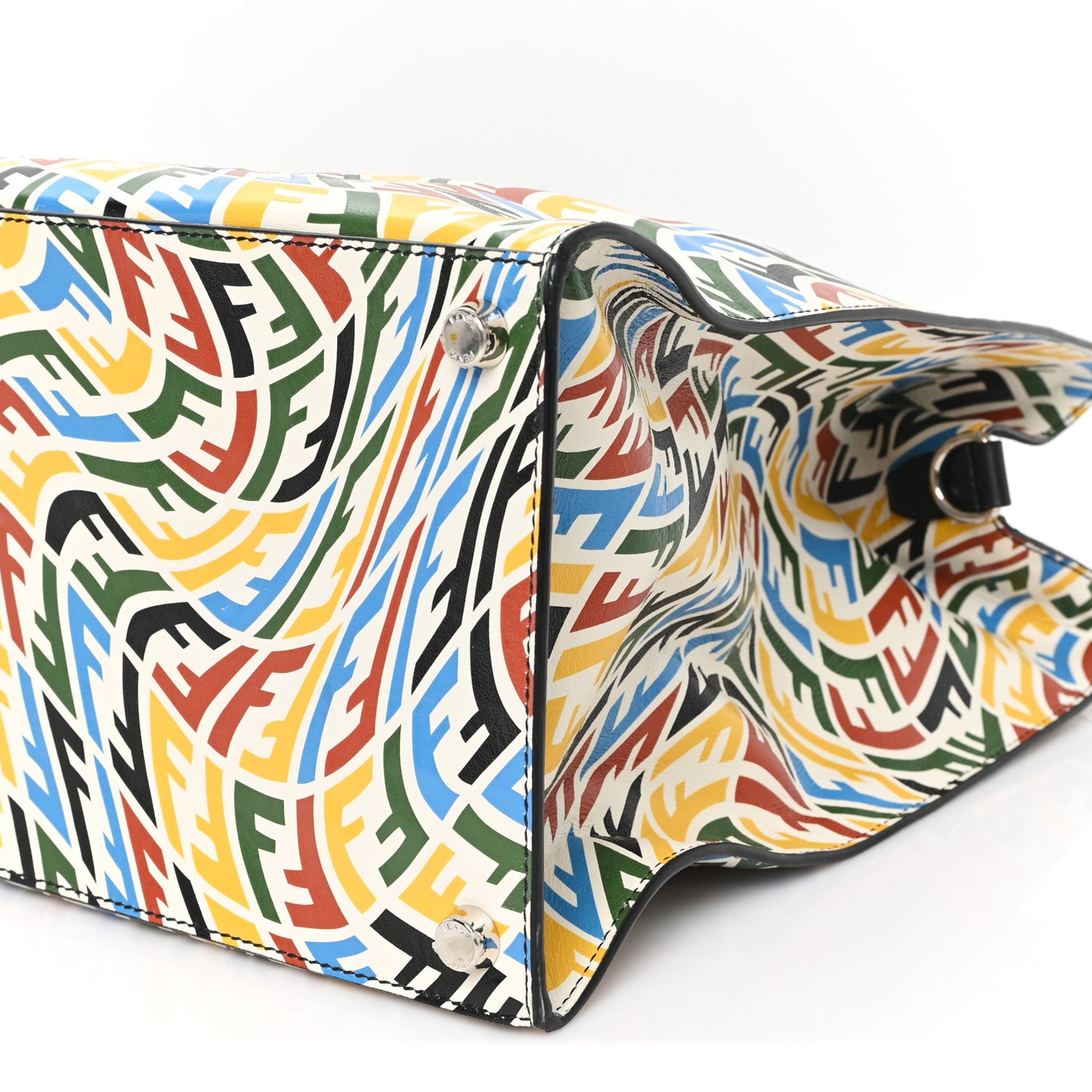 X SARAH COLEMAN Vitello Grace Light FF Vertigo Shopping Tote White Ice Multicolor