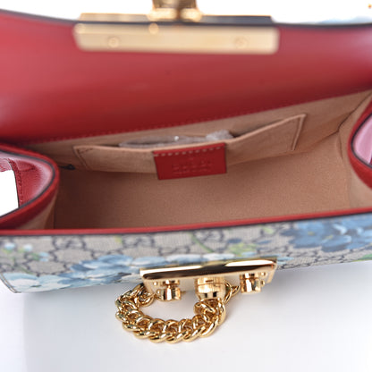 Gucci GG Supreme Monogram Blooms Small Padlock Shoulder Bag Beige Blue Navy Hibiscus Red 5 of 10