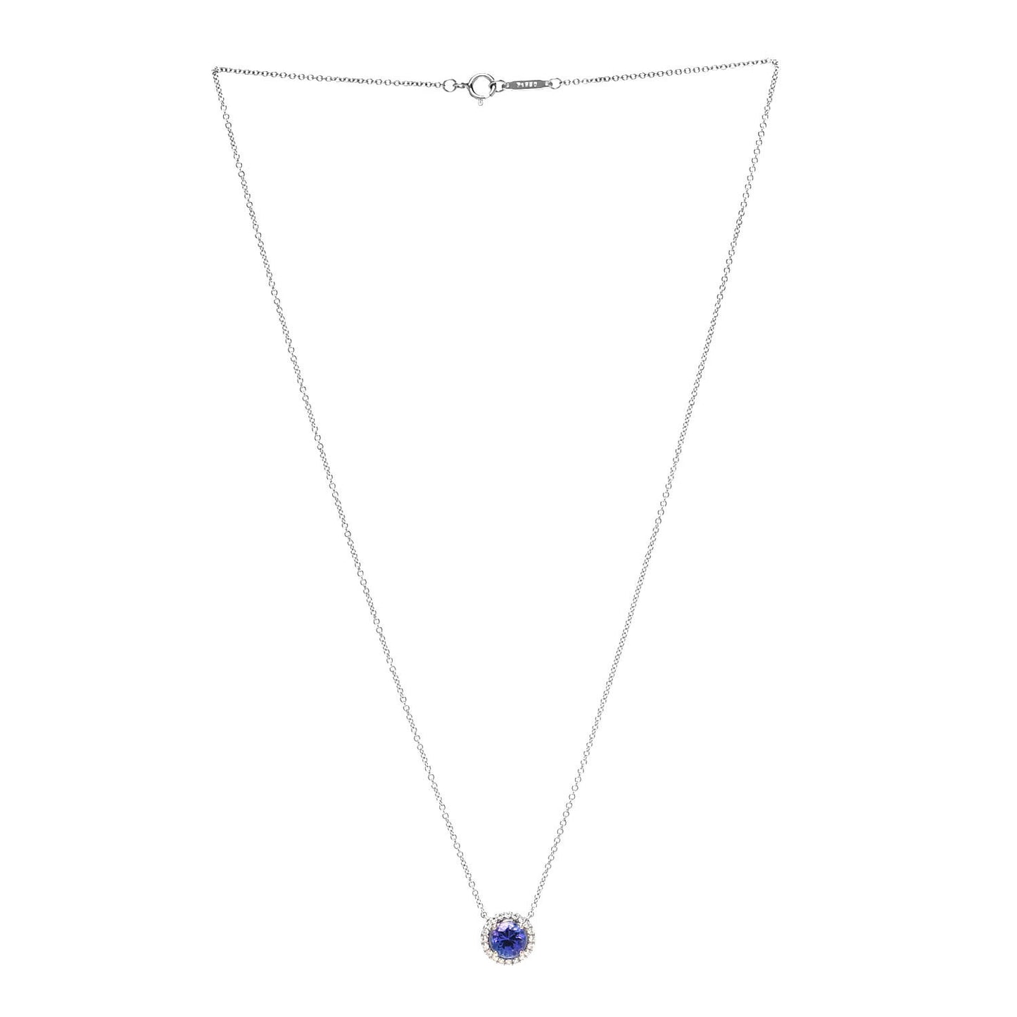 Platinum Diamond Tanzanite Soleste Pendant Necklace