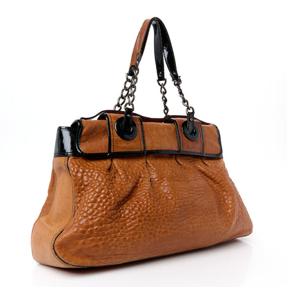 Fendi Nappa Patent Large B Bag Osso Black 3 of 14
