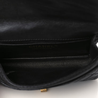 Chanel Aged Calfskin Quilted 2.55 Reissue Flap Belt Bag Clutch Black 5 of 10