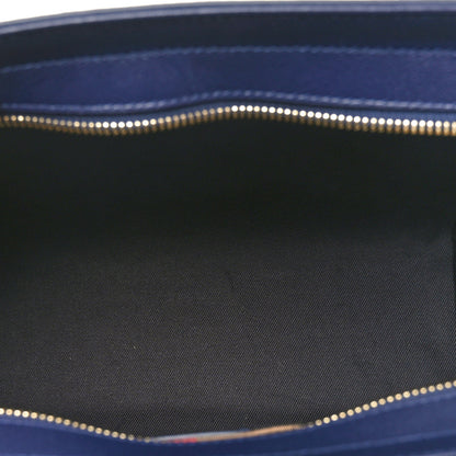Burberry Calfskin Mega Check Small Banwell Tote Dark Canvas Blue 5 of 9