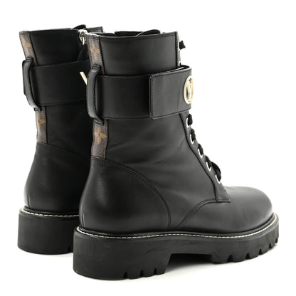 Louis Vuitton Calfskin Territory Flat Ranger Boots 38 Black 5 of 8