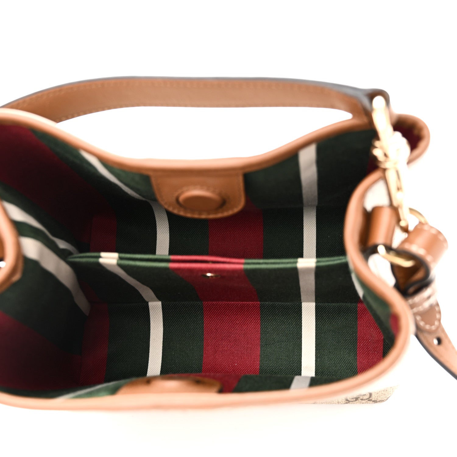 Gucci GG Supreme Monogram Emblem Small Shoulder Bag Beige Ebony Sundial 5 of 9