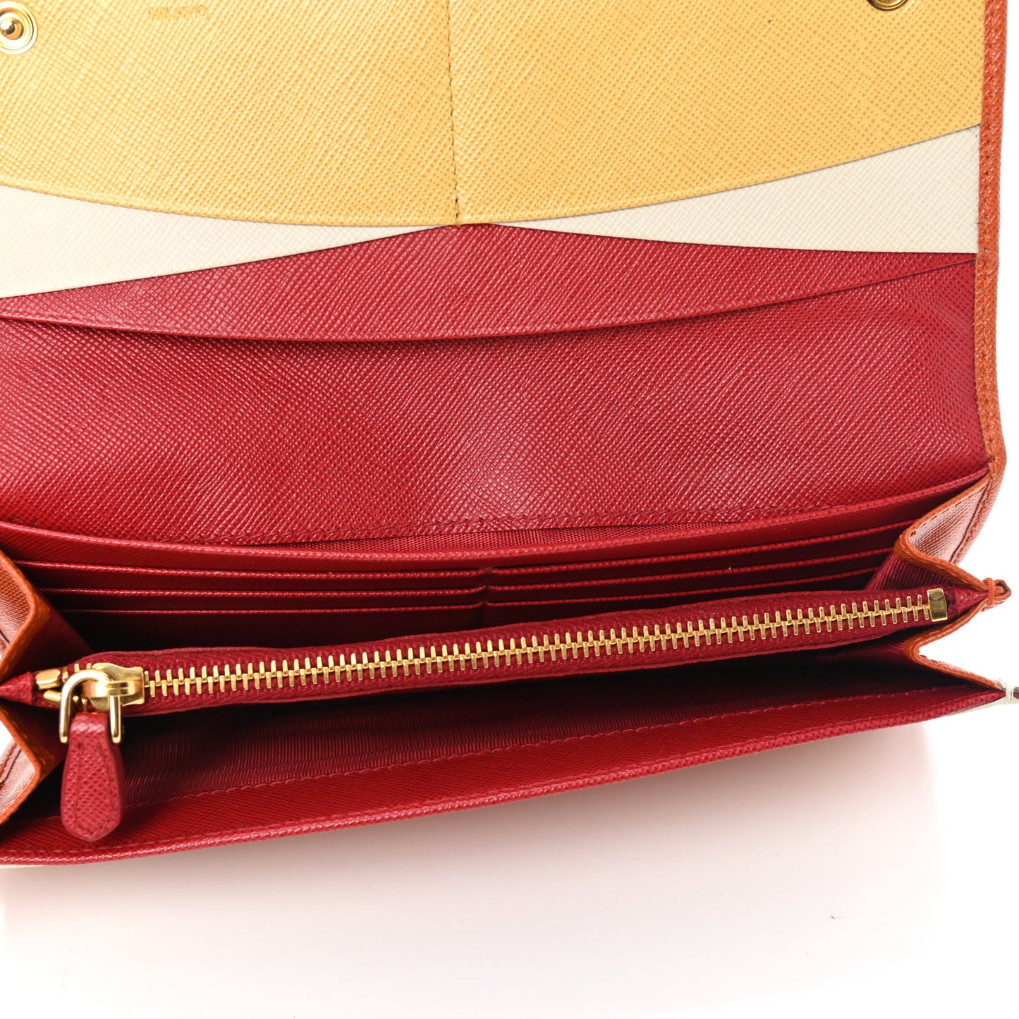 Saffiano Metal Continental Flap Wallet Papaya Fuoco