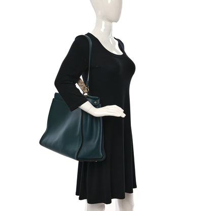 Fendi Vitello Seta Nappa Ribbon Large Peekaboo Iconic Satchel Tempesta Cuoio 2 of 12