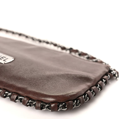 Chanel Calfskin Logo Pochette Brown 9 of 9
