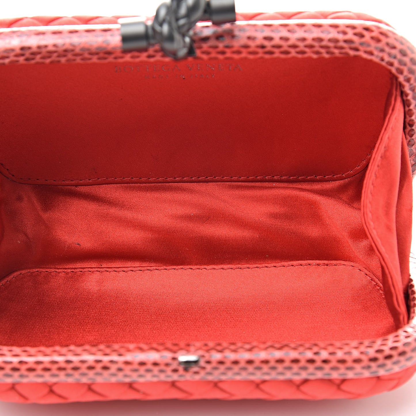 Satin Intreccio Impero Ayers Knot Clutch Red
