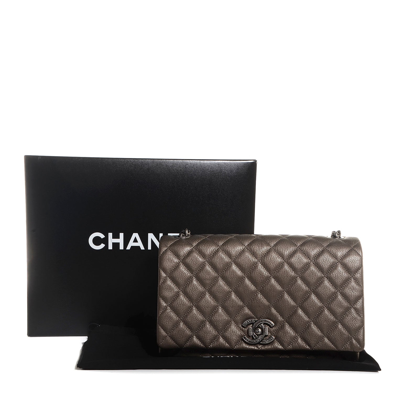 Chanel Metallic Goatskin Large City Rock Flap Silver 3 of 11