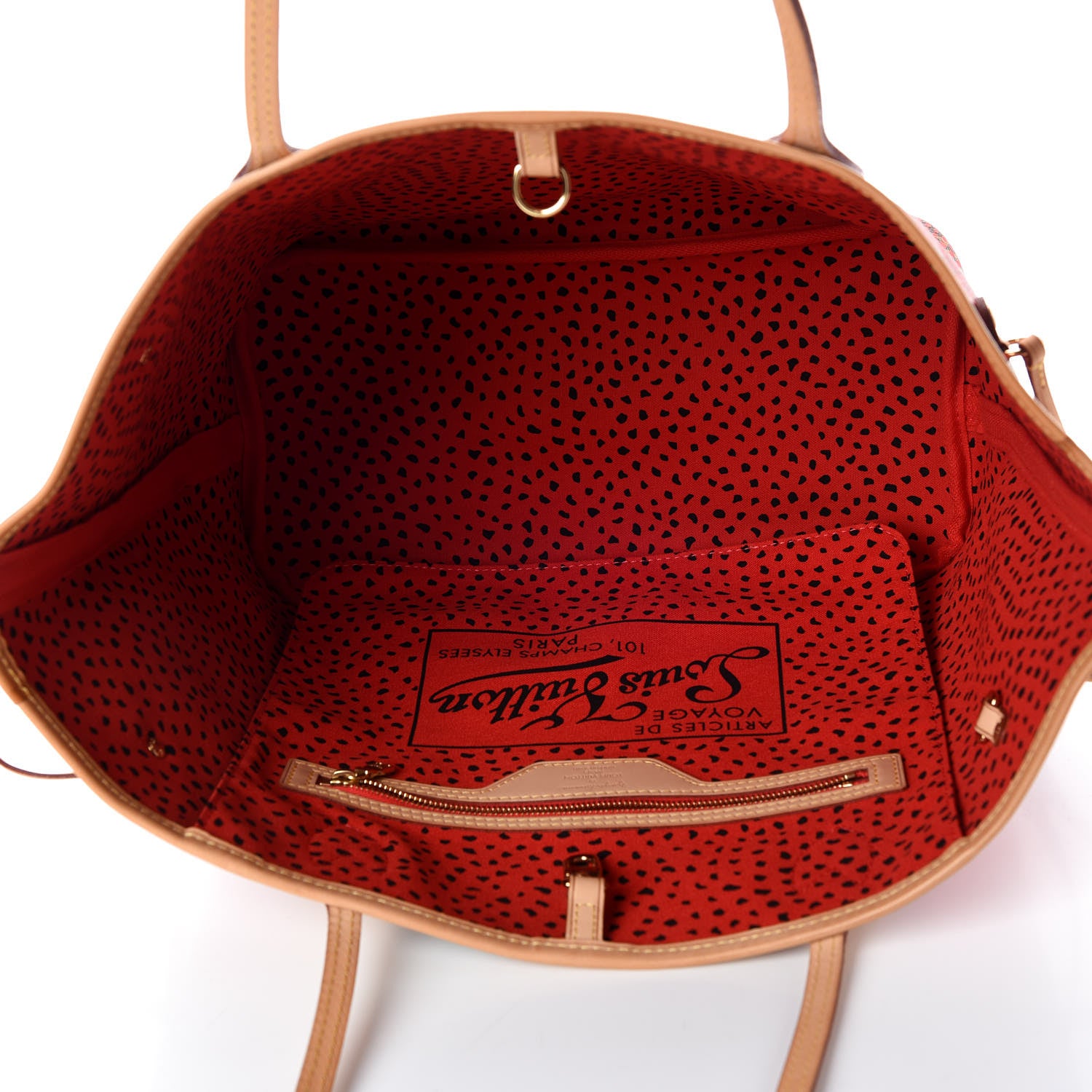 Louis Vuitton Monogram Kusama Waves Neverfull MM Red 7 of 10