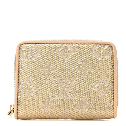 Louis Vuitton Lurex Jacquard Monogram Zippy Coin Purse Beige 1 of 7