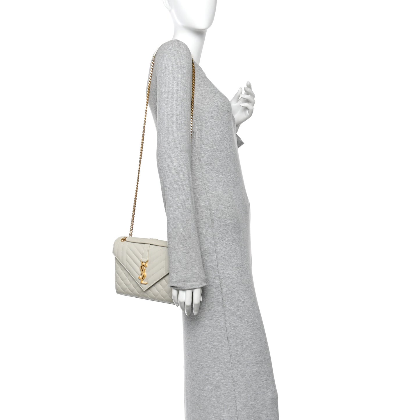 Grain De Poudre Textured Mixed Matelasse Medium Triquilt Monogram Satchel Crema Soft