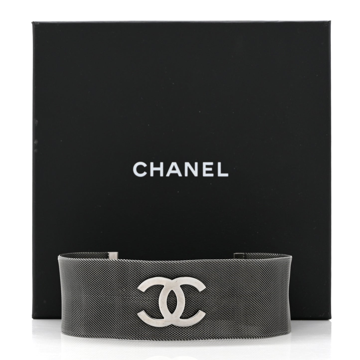 Mesh CC Choker Necklace Silver