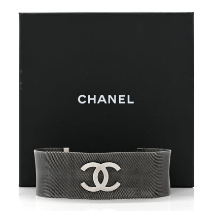 Chanel Mesh CC Choker Necklace Silver 6 of 6