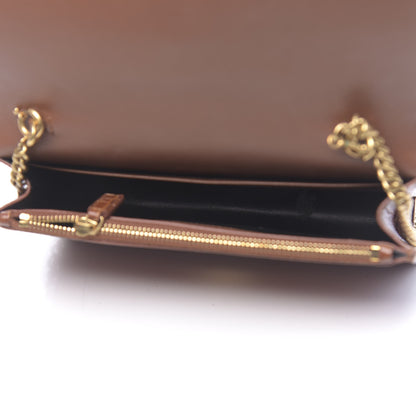 Saint Laurent Calfskin Crocodile Embossed Kate Monogram Tassel Chain Wallet Cuoio Tampona 5 of 10
