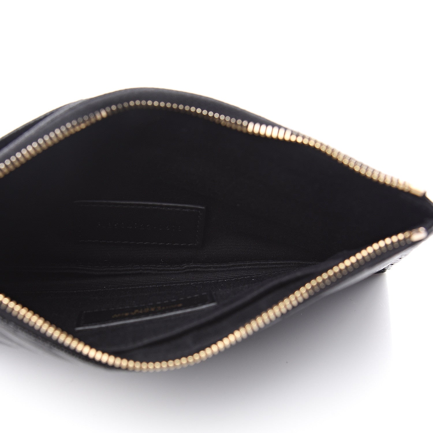 Saint Laurent Grain De Poudre Chevron Monogram Bill Pouch Black 4 of 7