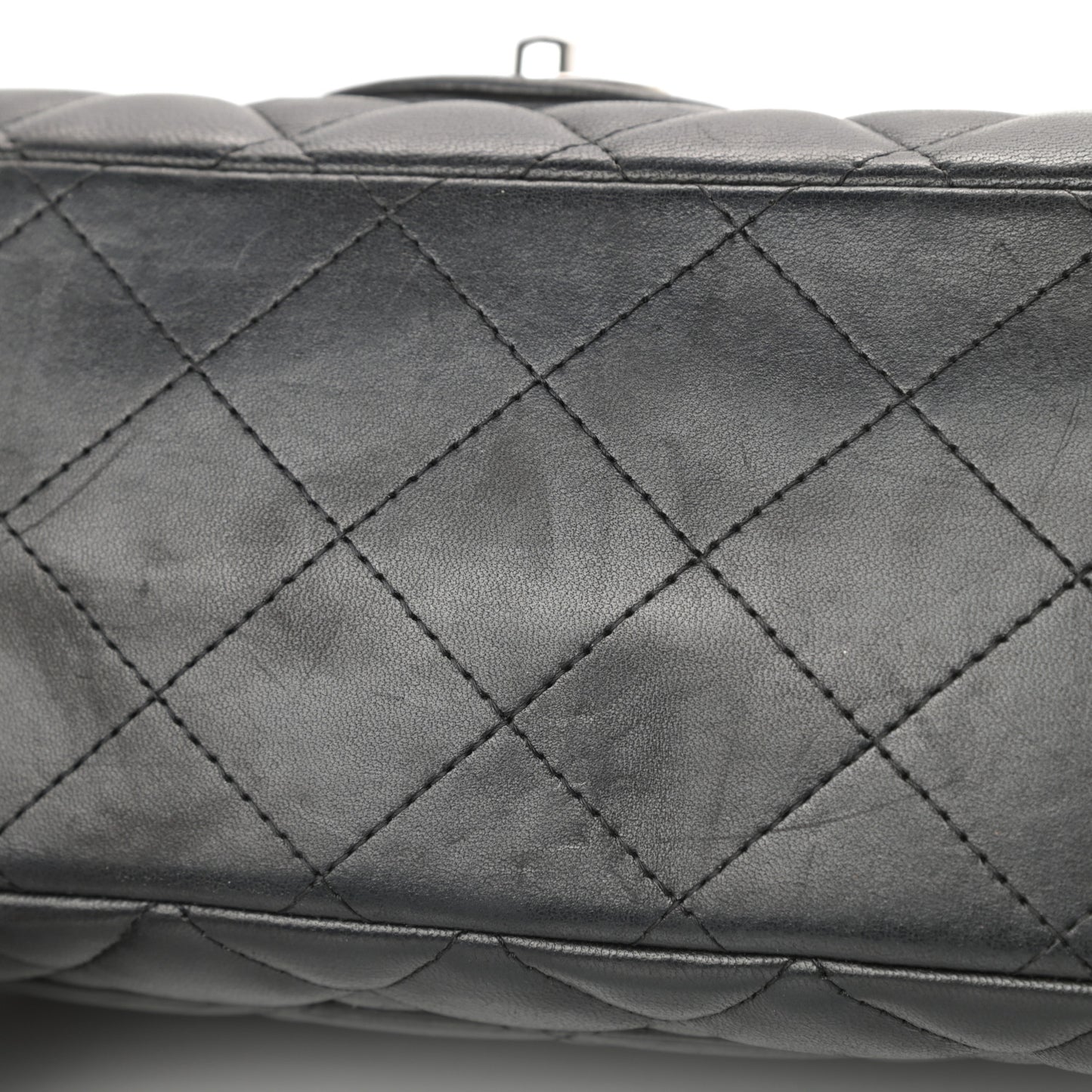 Lambskin Quilted Maxi Double Flap Black