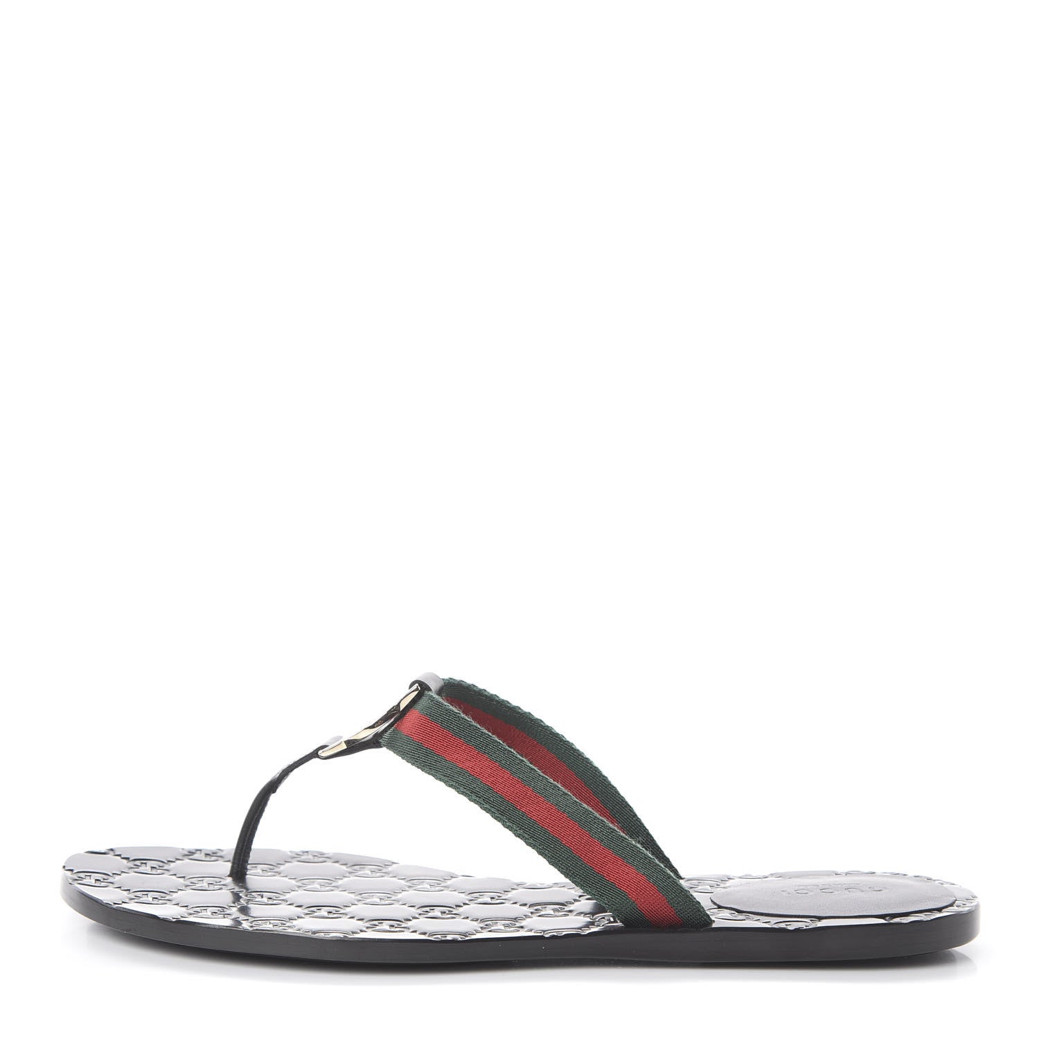 Gucci Nylon Guccissima Web Womens Thong Sandals 39.5 Green Red Black 1 of 14