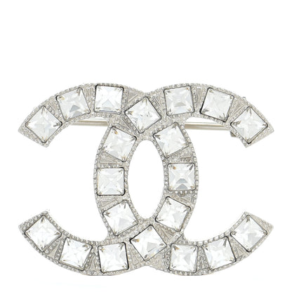 Chanel Crystal Baguette CC Mini Brooch Silver 1 of 6