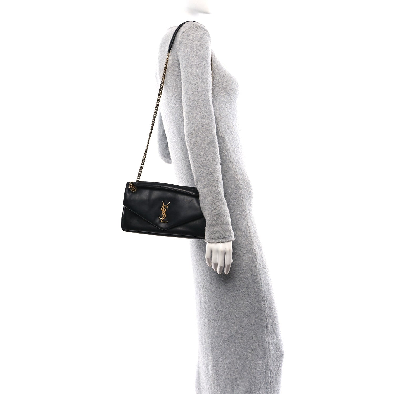 Saint Laurent Plunged Lambskin Calypso Black 2 of 10