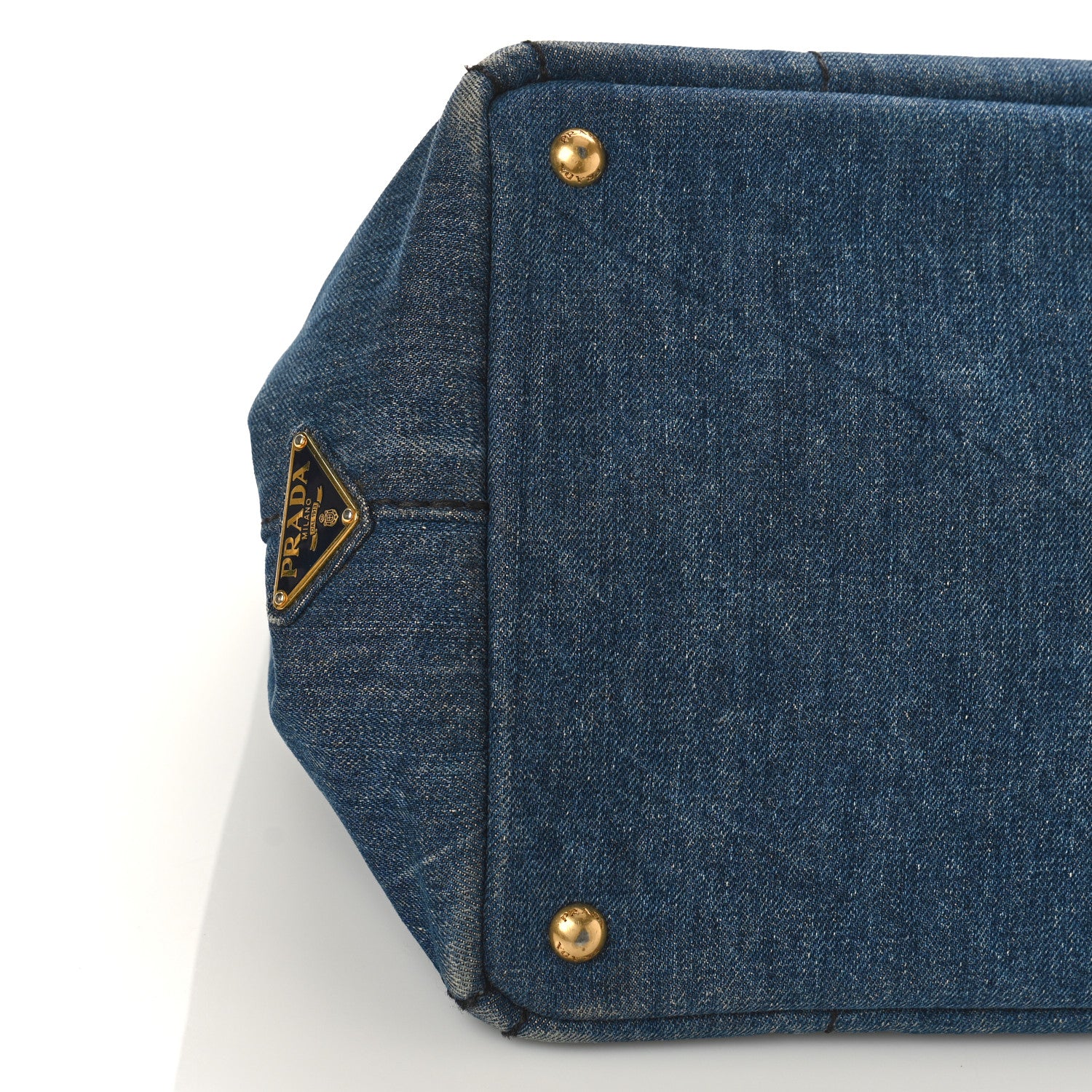 Prada Denim Logo Tote Bleu 8 of 9