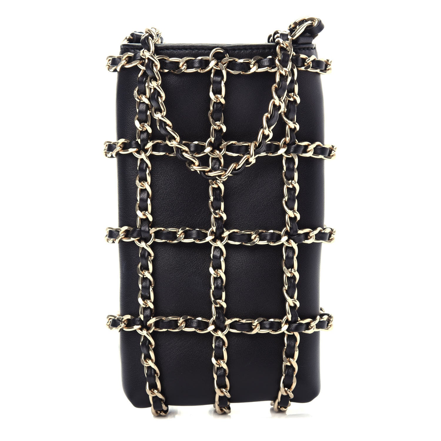 Chanel Lambskin Tech Me Out Clutch With Chain Black 1 of 12