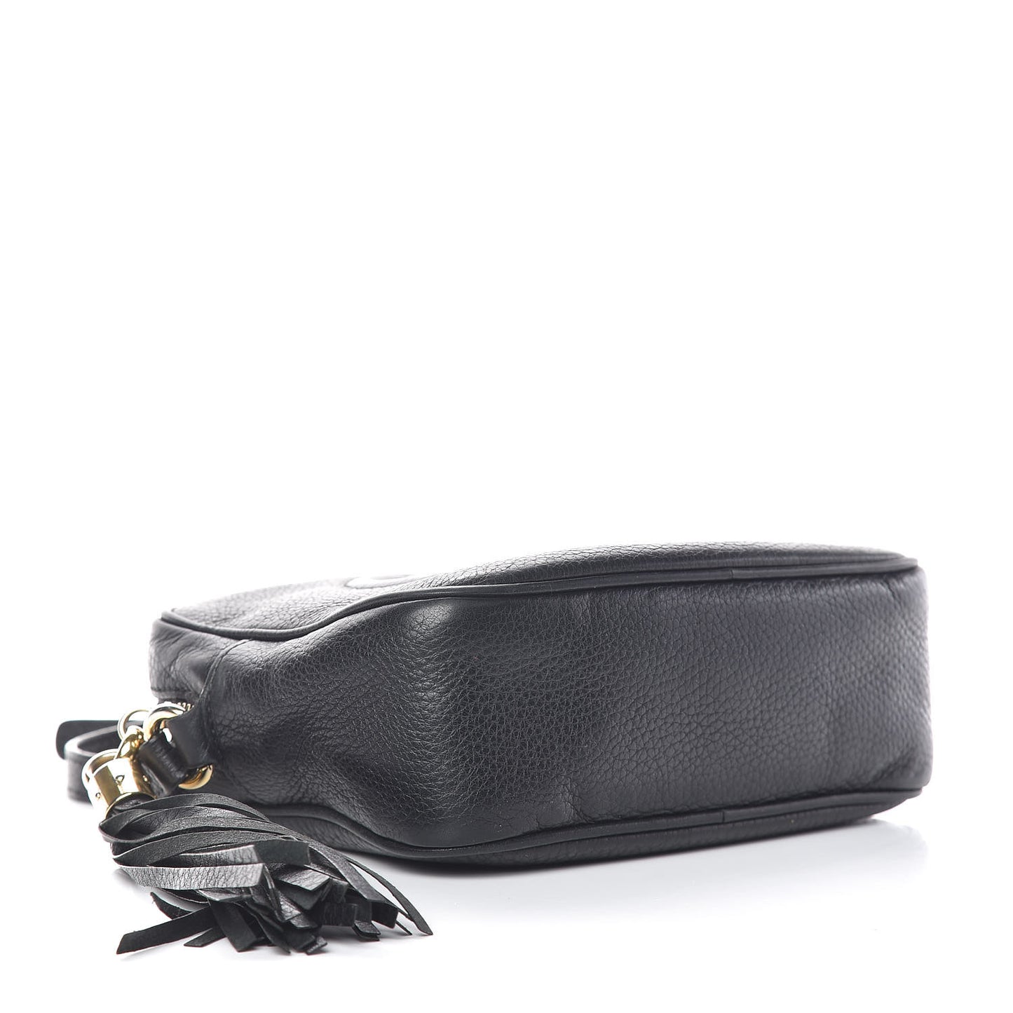 Pebbled Calfskin Small Soho Disco Bag Black