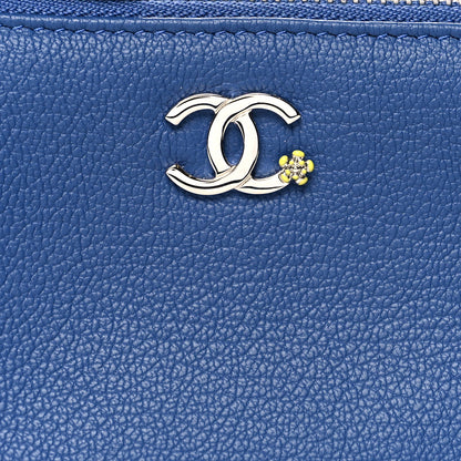 Chanel Goatskin Small CC Clover Cosmetic Case Blue 8 of 8