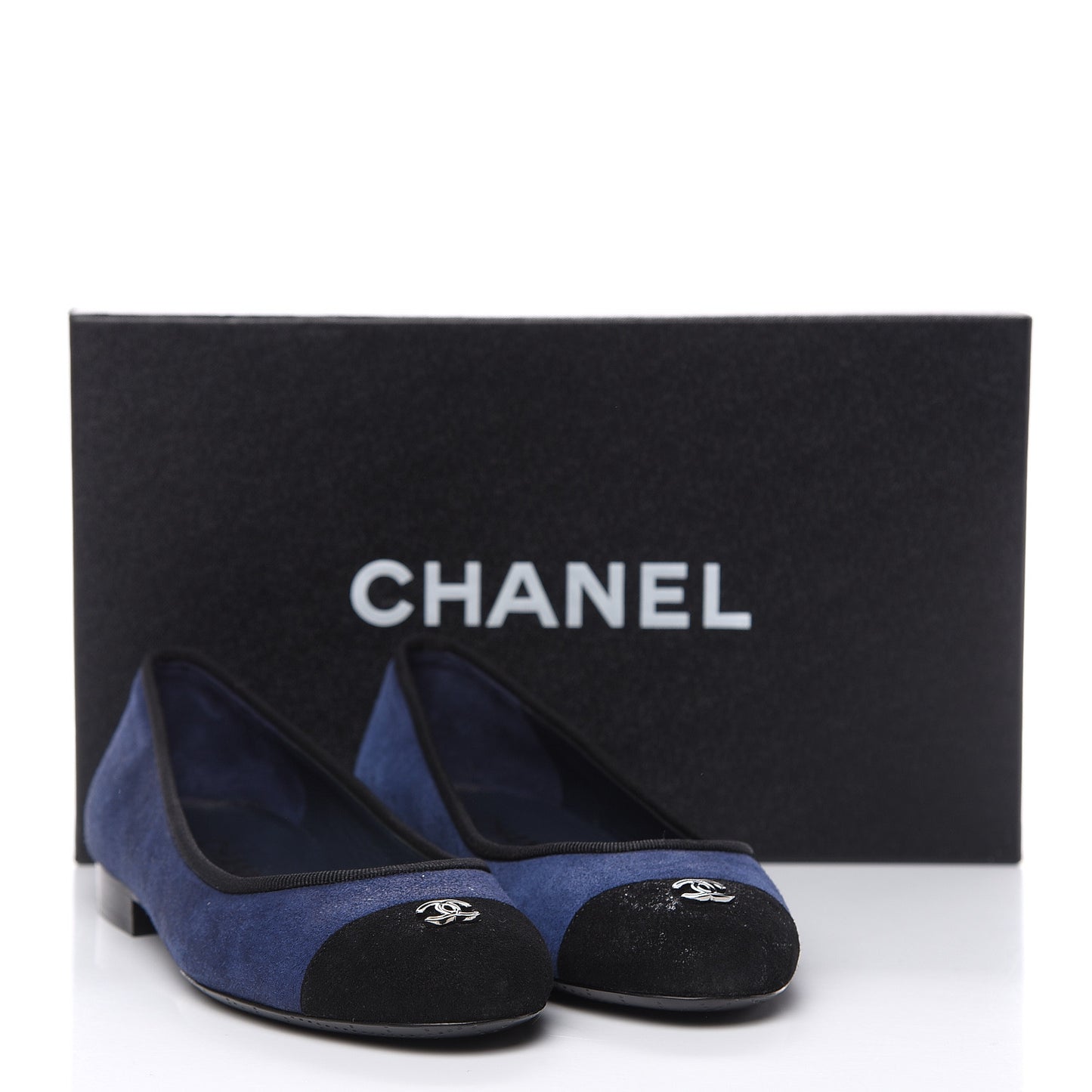 Suede Cap Toe CC Ballerina Flats 35.5 Blue Black