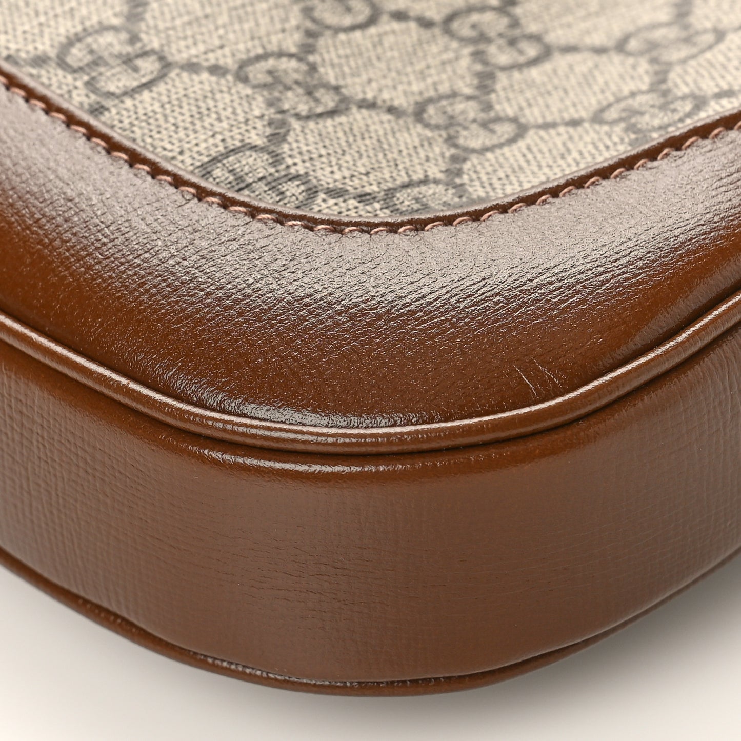 GG Supreme Monogram Azalea Calfskin Web Small Jackie 1961 Hobo Beige Ebony Brown Sugar