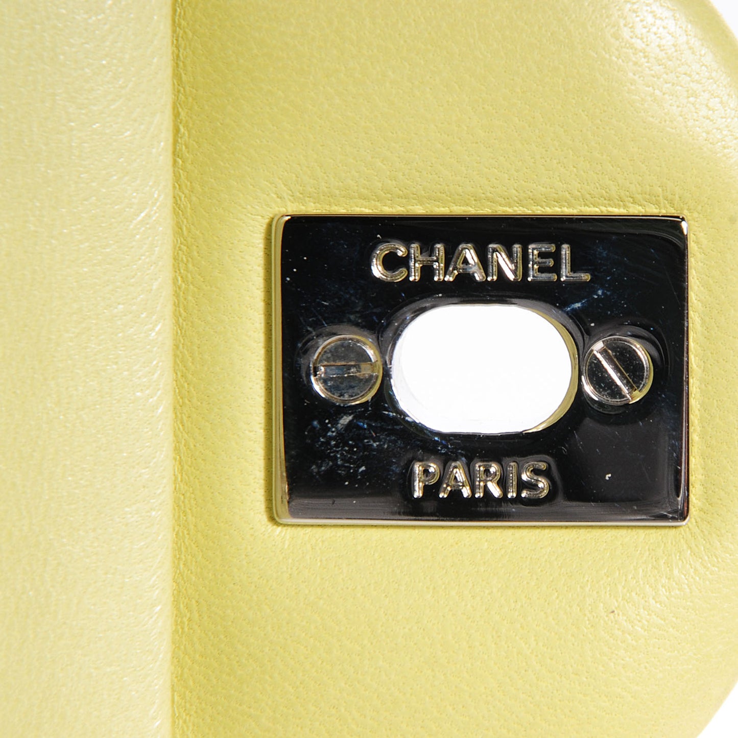 Lambskin Quilted Medium Double Flap Yellow