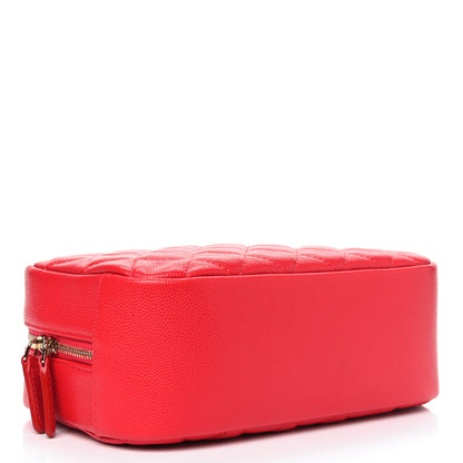 Chanel Caviar Quilted Medium Curvy Pouch Cosmetic Case Red 3 of 4