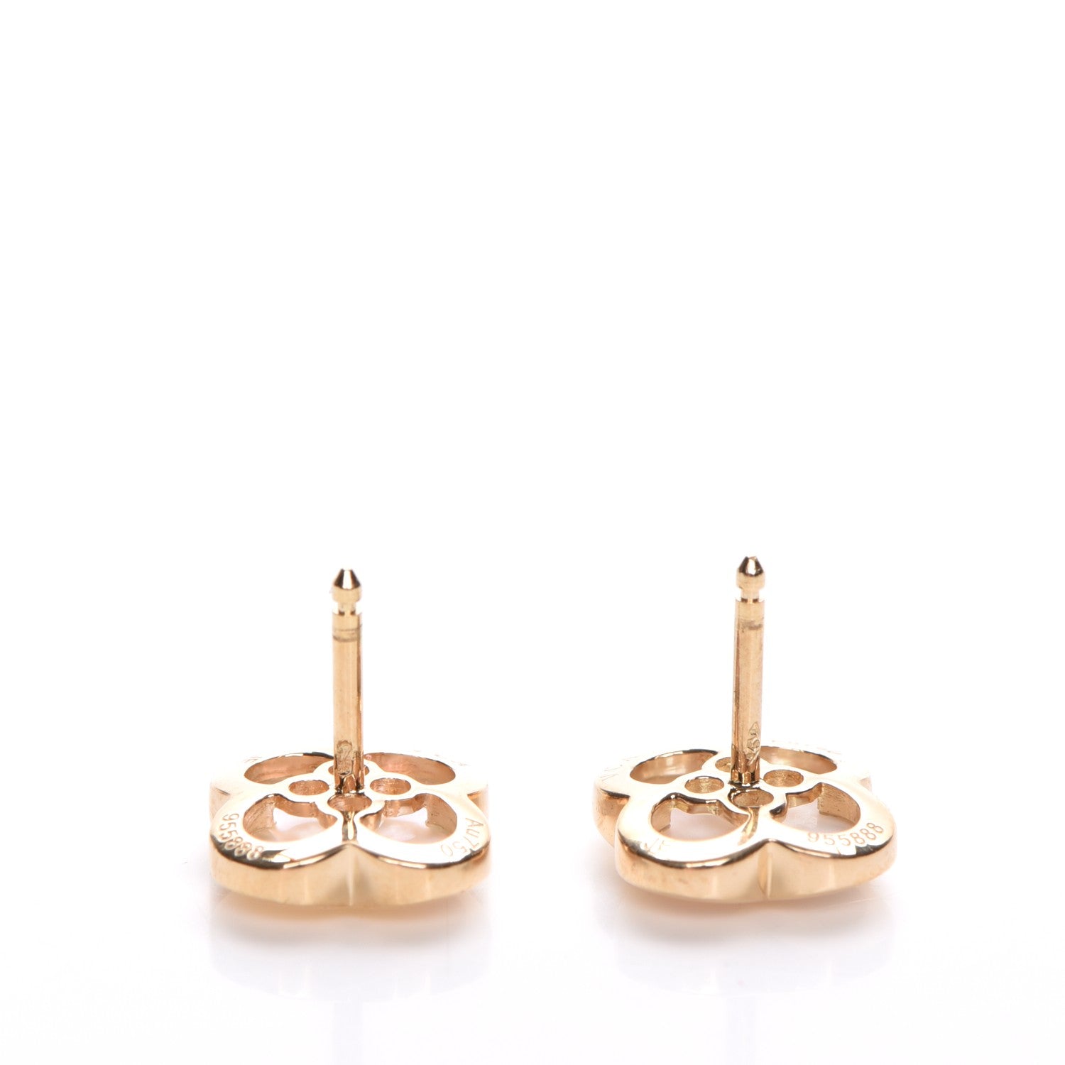 Van Cleef & Arpels 18K Yellow Gold Mother of Pearl Pure Alhambra Earrings 3 of 7