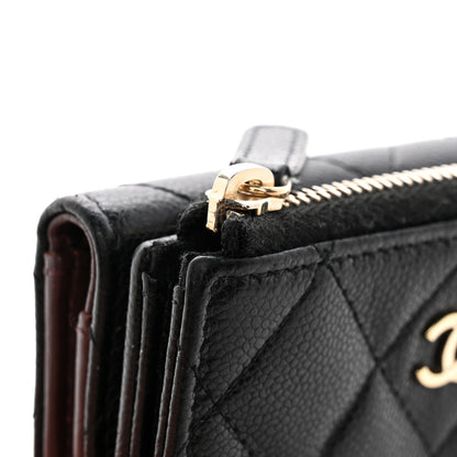 Chanel Caviar Quilted CC Zip Compact Trifold Wallet Black 11 of 12