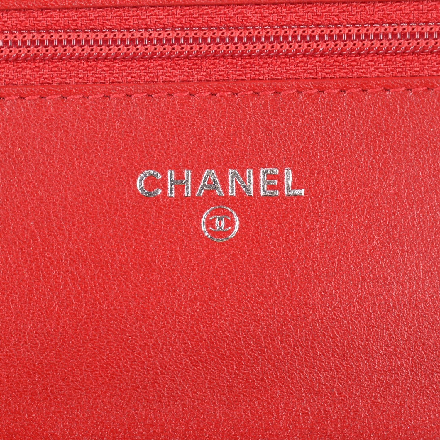 Chanel Patent Camellia Embossed Wallet on Chain WOC Rouge 6 of 8