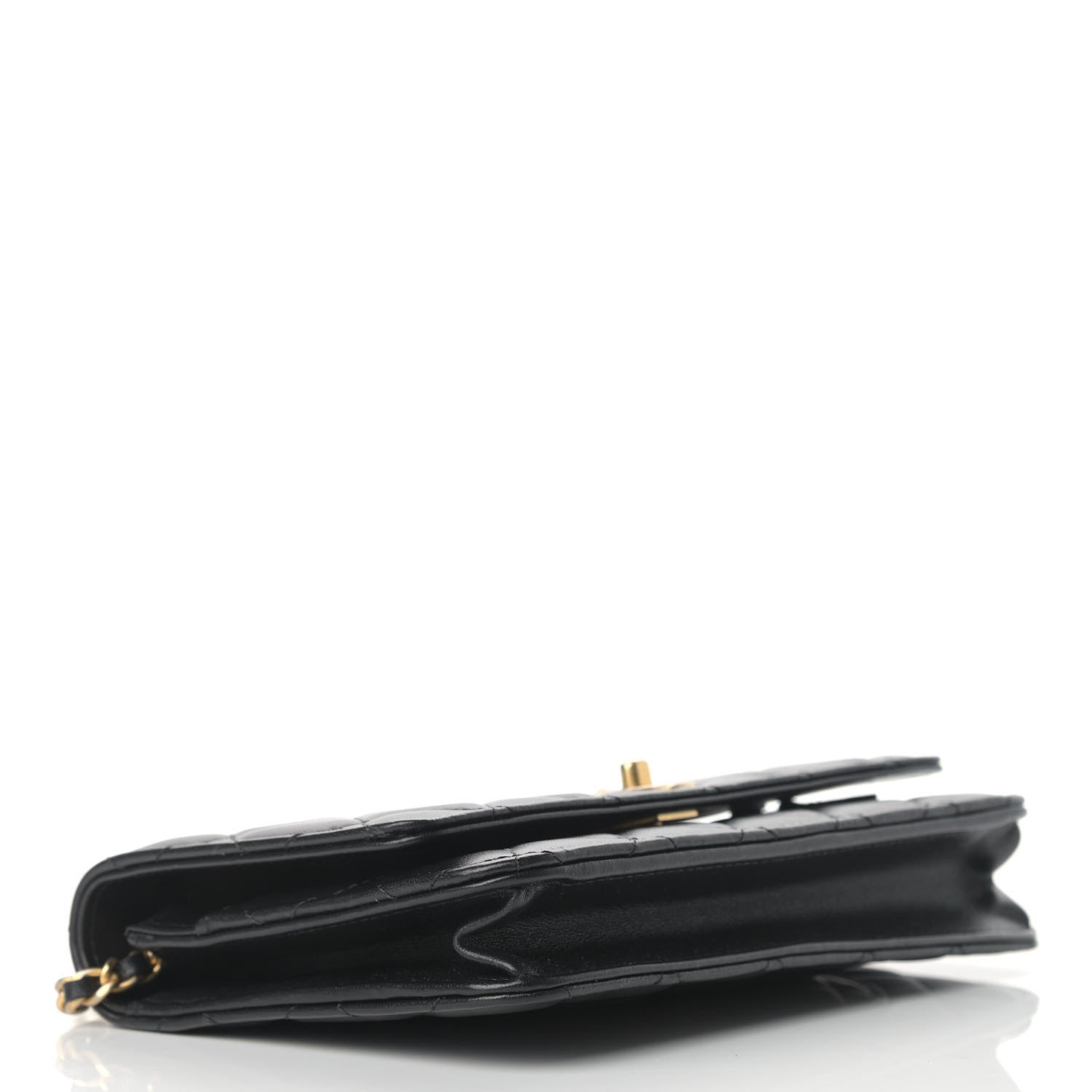 Chanel Lambskin Quilted Pearl Crown Wallet On Chain WOC Black 4 of 13
